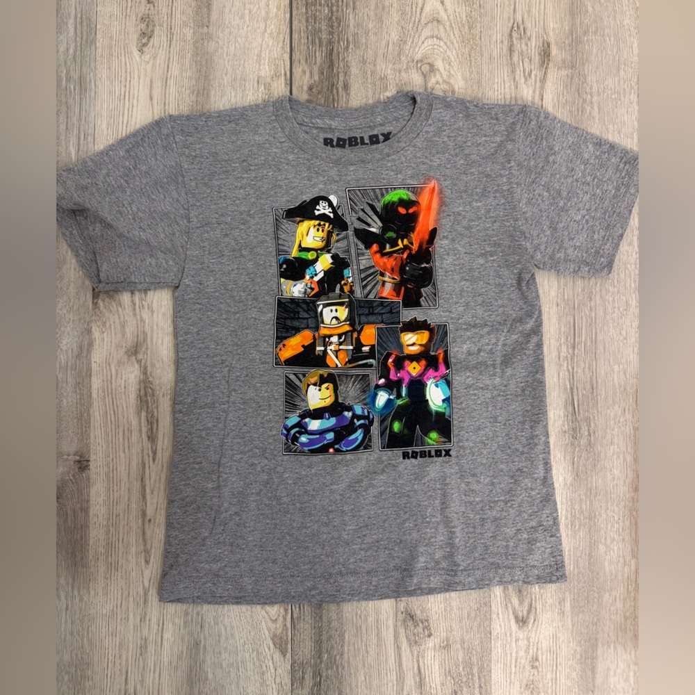 Roblox Gray Kids Short Sleeve T-Shirt